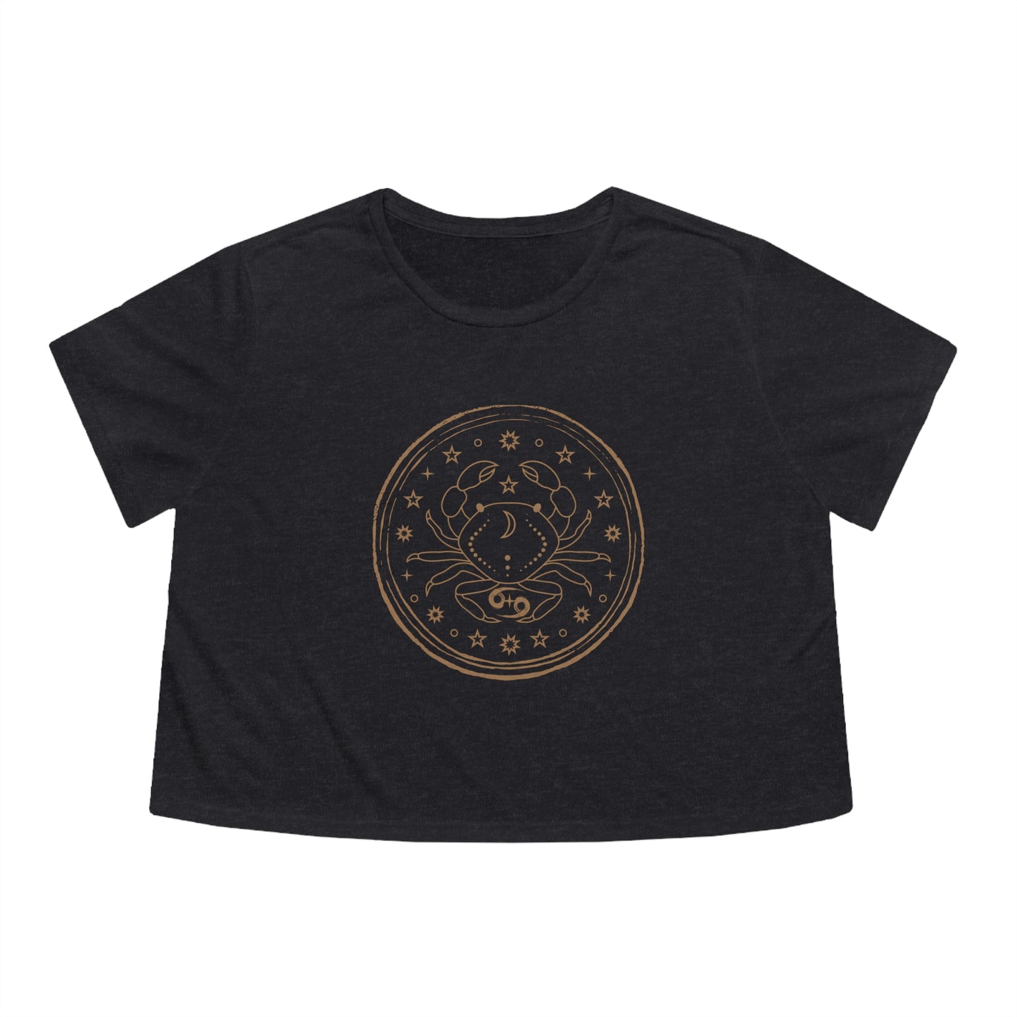 Cancer Zodiac Cropped Tee (Dark Grey)