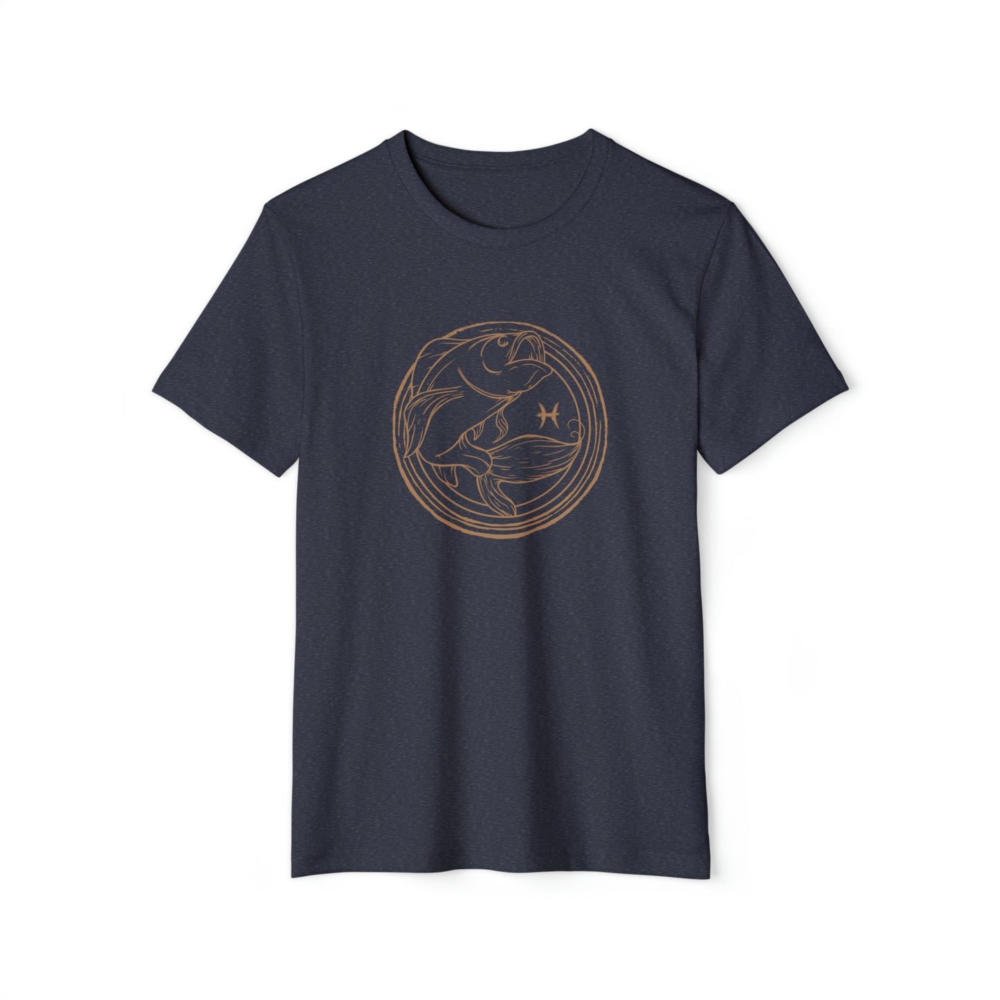 Pisces Unisex Recycled Organic T-Shirt (Navy)