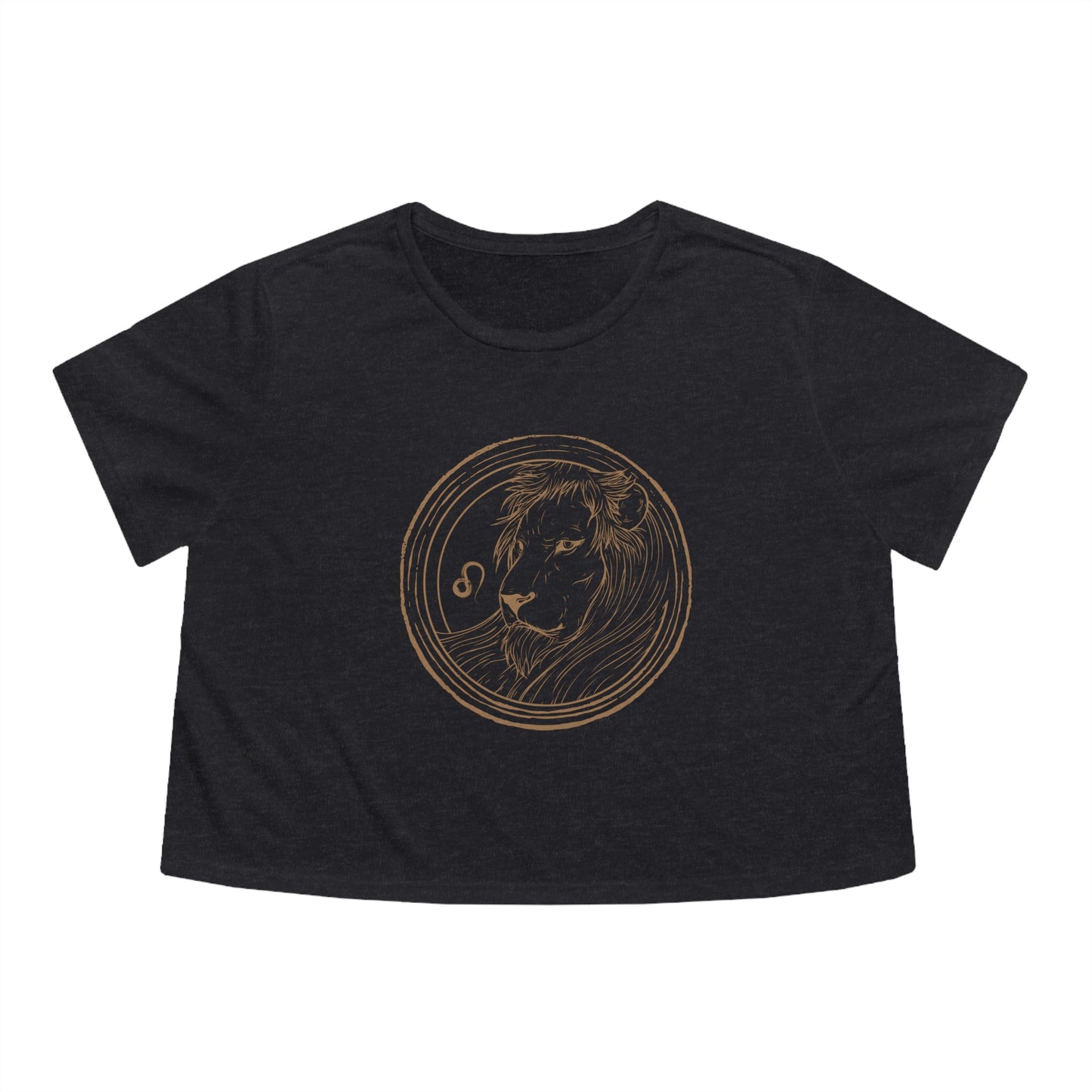 Leo Zodiac Cropped Tee (Dark Grey)