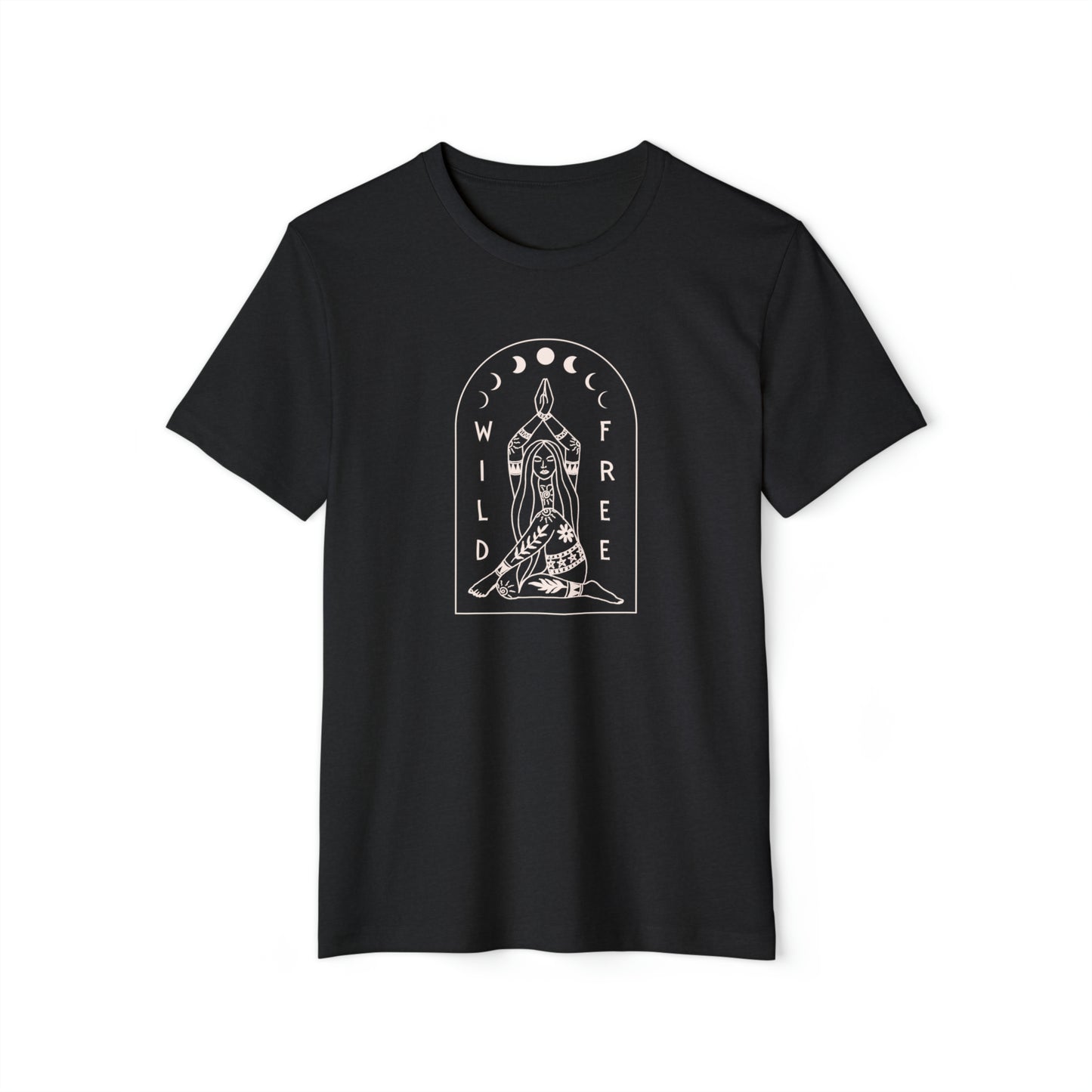 Wild & Free Unisex Recycled Organic T-Shirt (Black)