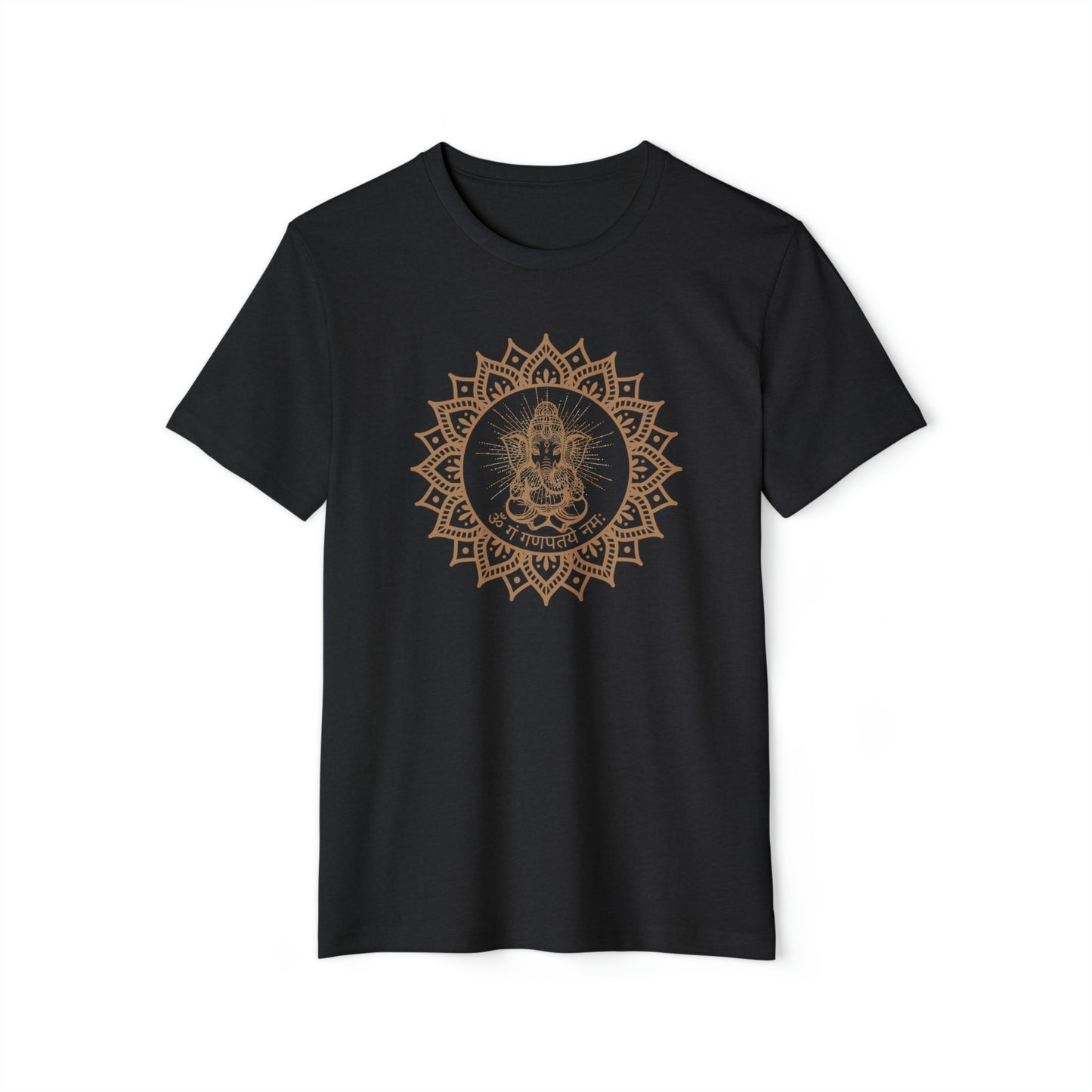 Om Gam Ganapataye Namaha Unisex Recycled Organic T-Shirt (Black)