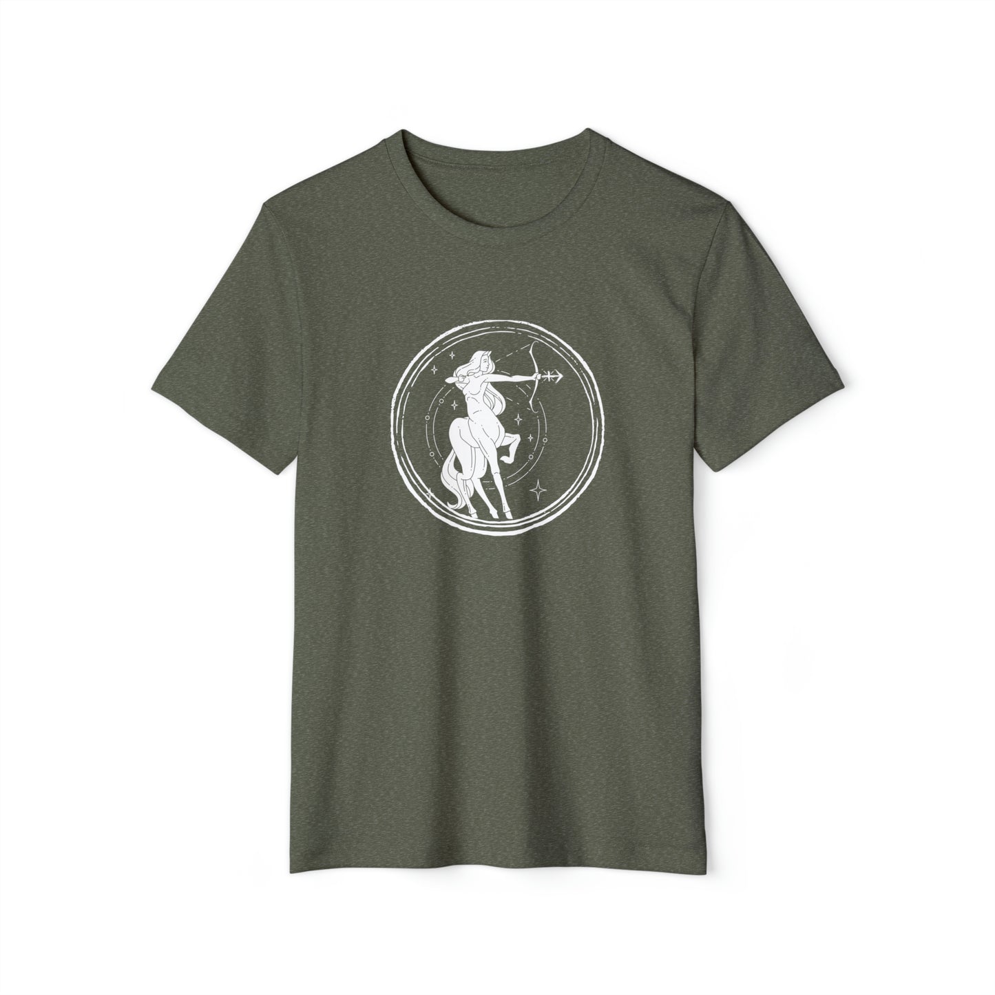Sagittarius Unisex Recycled Organic T-Shirt (Military Green)