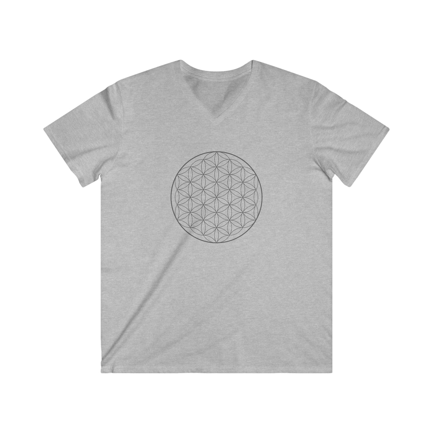 Men's Fitted V-Neck Short Sleeve Flower of Life Tee