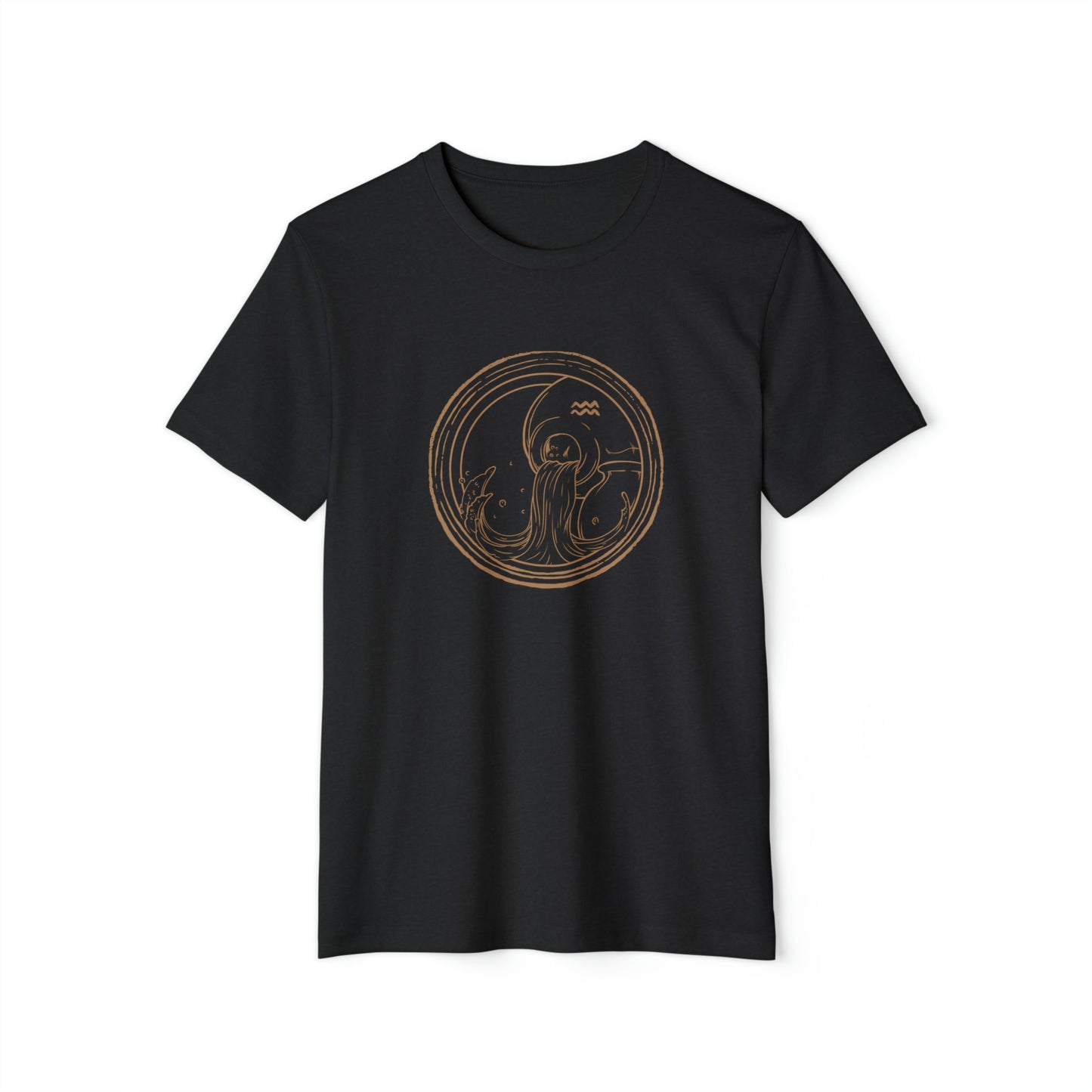 Aquarius Unisex Recycled Organic T-Shirt (Black)
