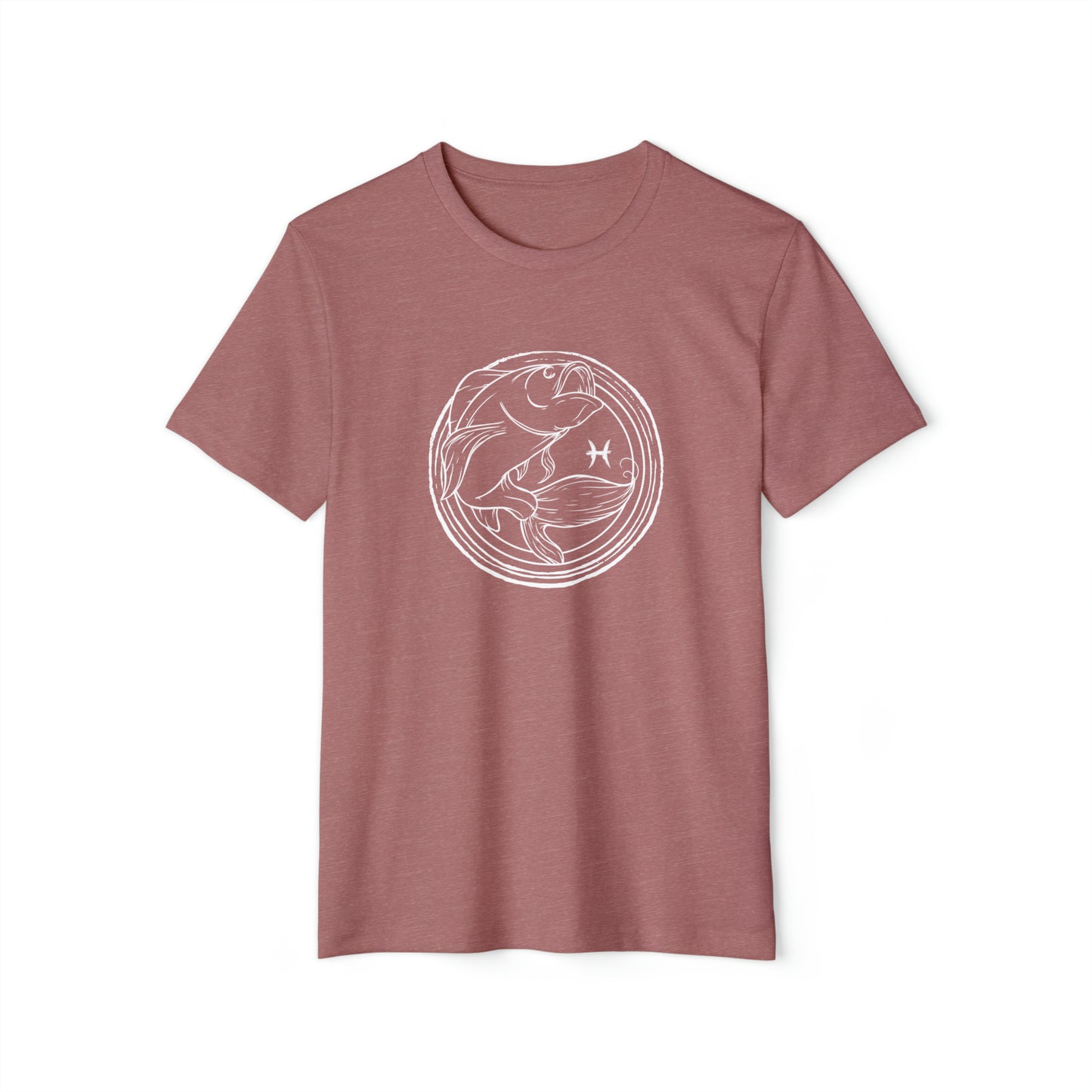 Pisces Unisex Recycled Organic T-Shirt (Mauve)