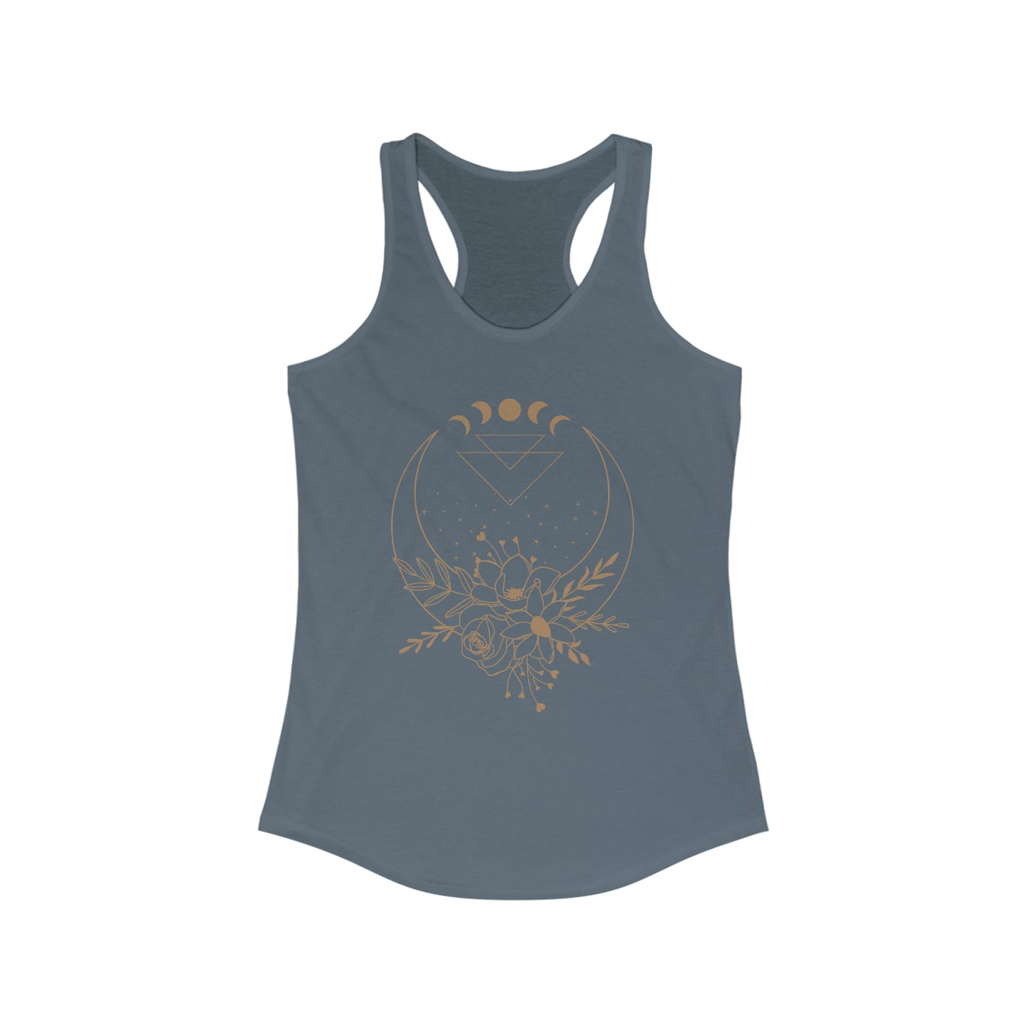 Women's Flower Moon Racerback Tank (Indigo)