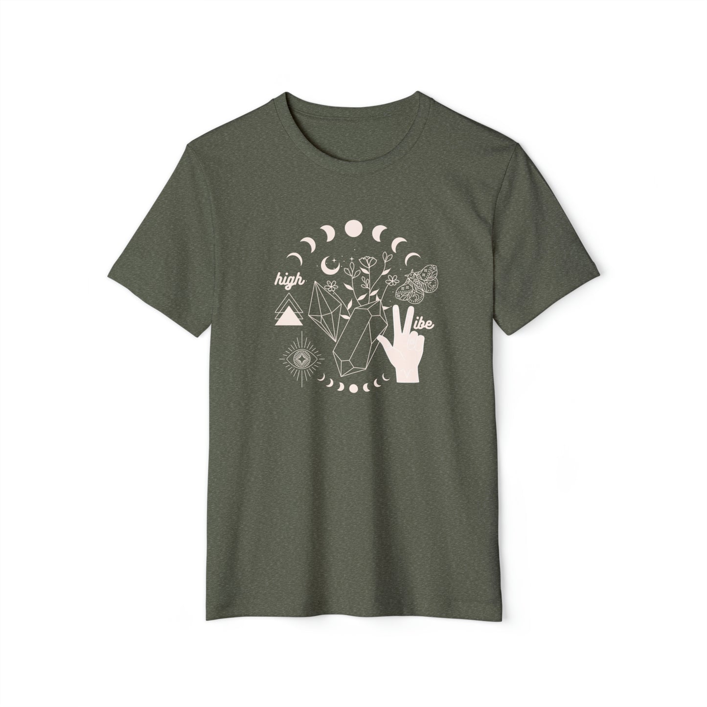 High Vibe Unisex Recycled Organic T-Shirt (Military Green)