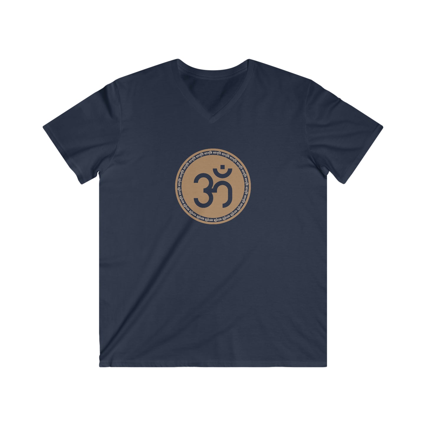 Men's Fitted V-Neck Short Sleeve Om Shanti Tee