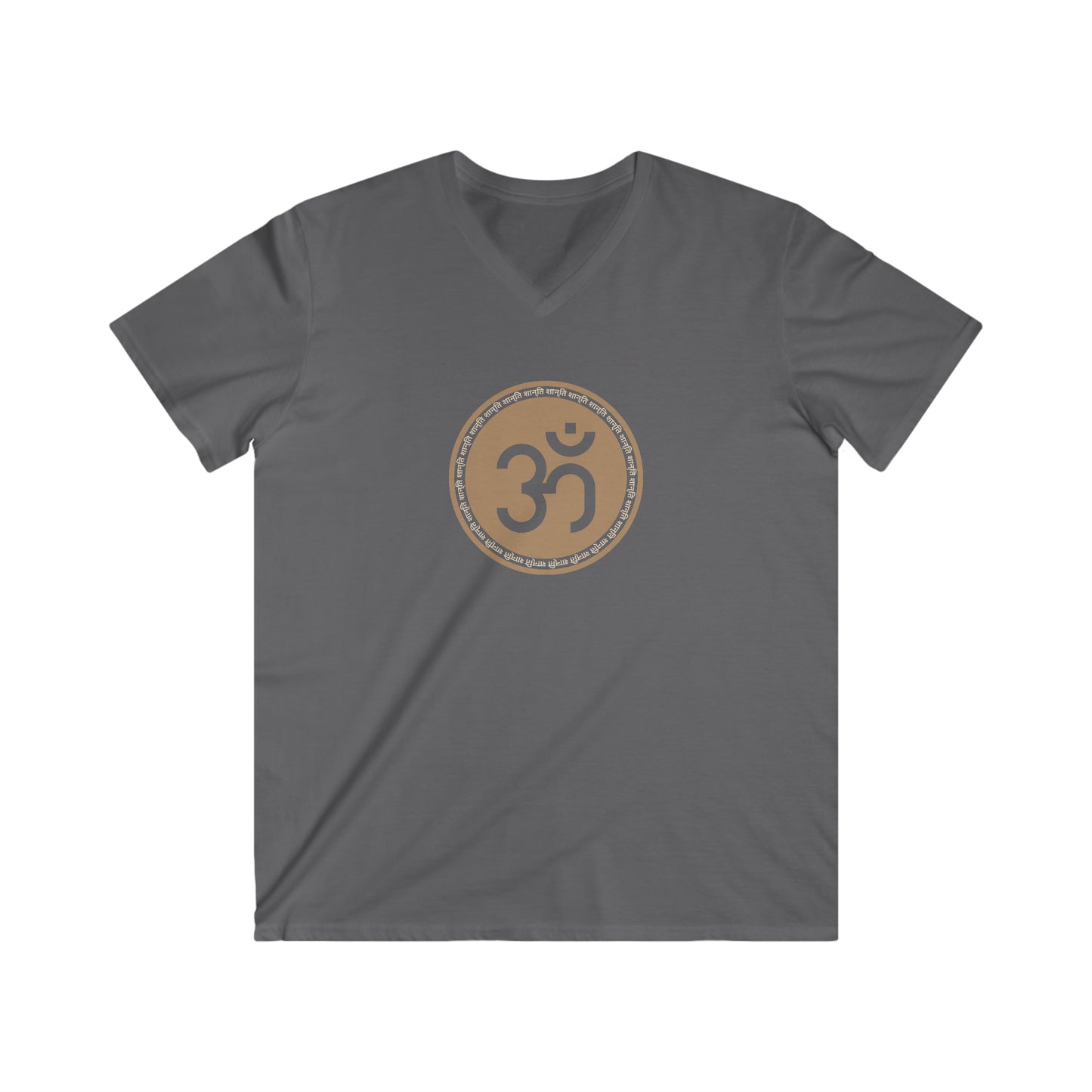 Men's Fitted V-Neck Short Sleeve Om Shanti Tee