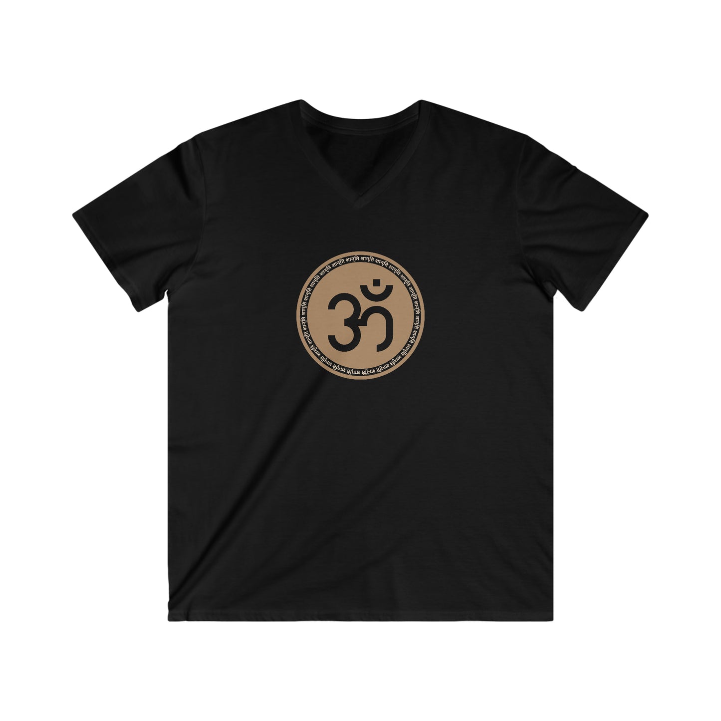 Men's Fitted V-Neck Short Sleeve Om Shanti Tee