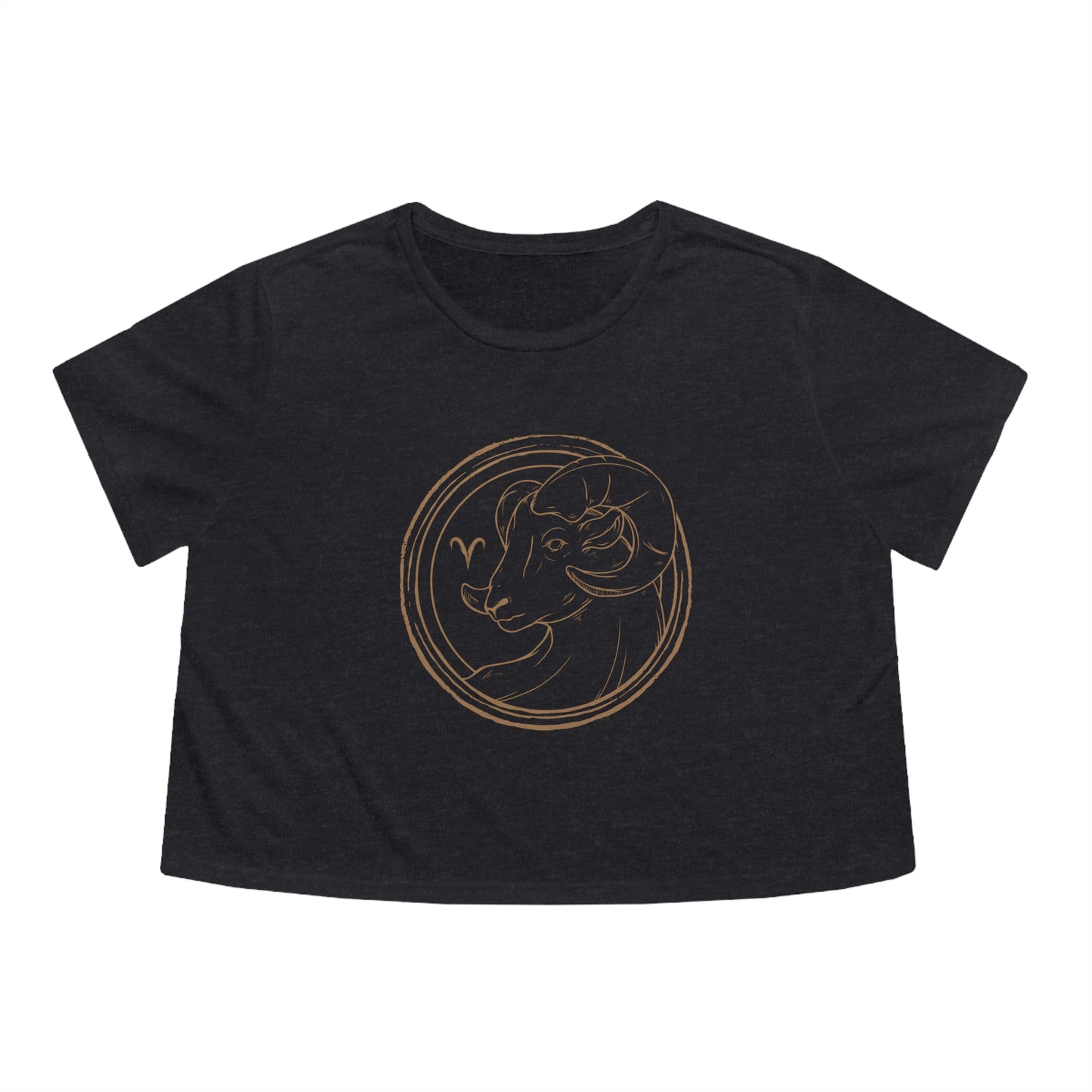 Aries Zodiac Cropped Tee (Dark Grey)