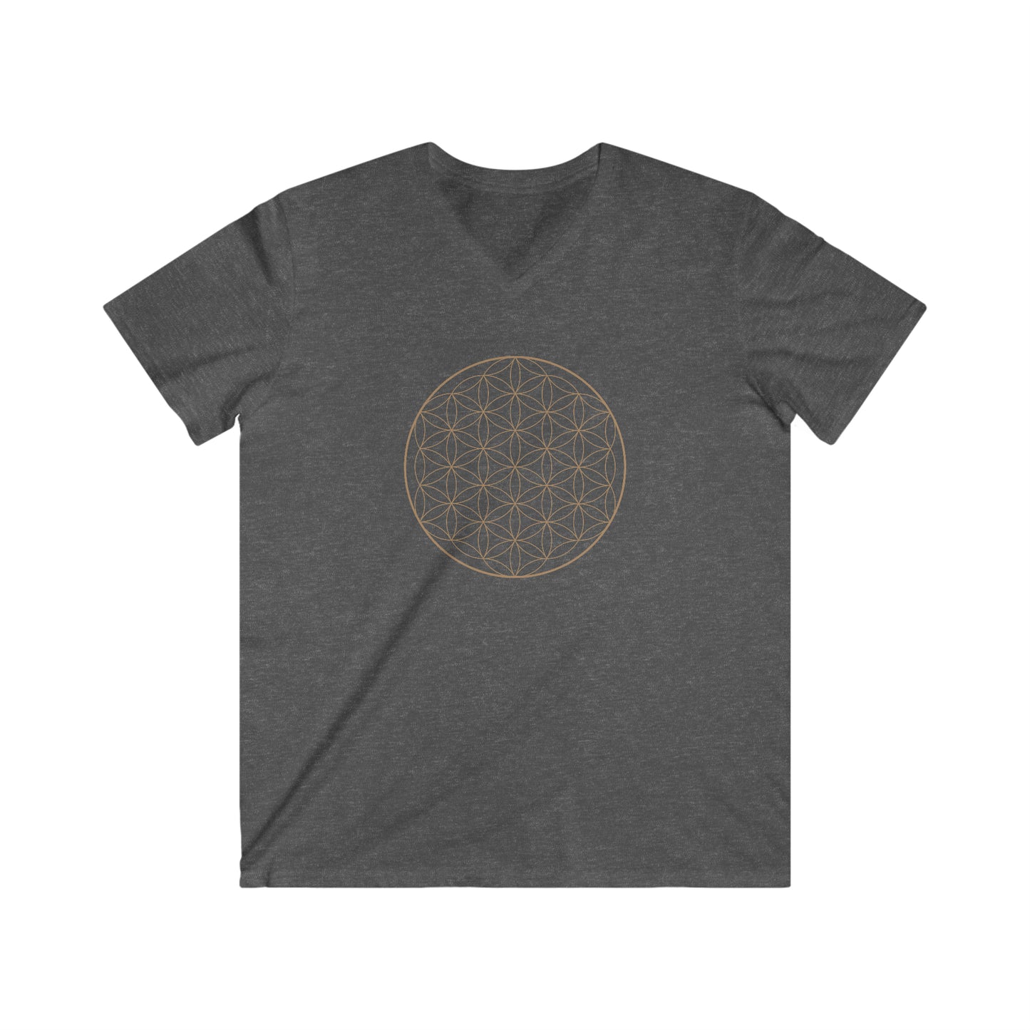 Men's Fitted V-Neck Short Sleeve Flower of Life Tee