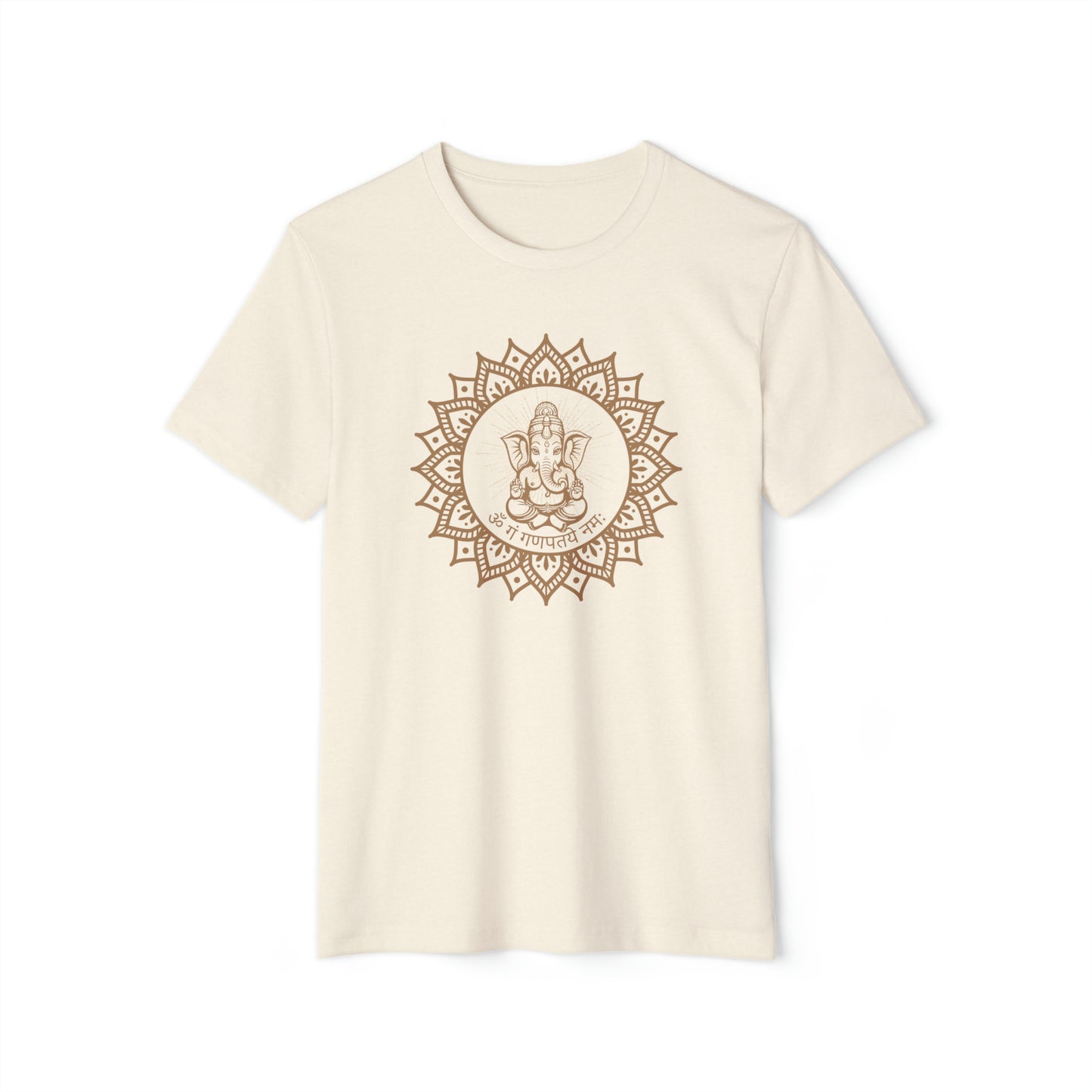 Om Gam Ganapataye Namaha Unisex Recycled Organic T-Shirt (Natural)