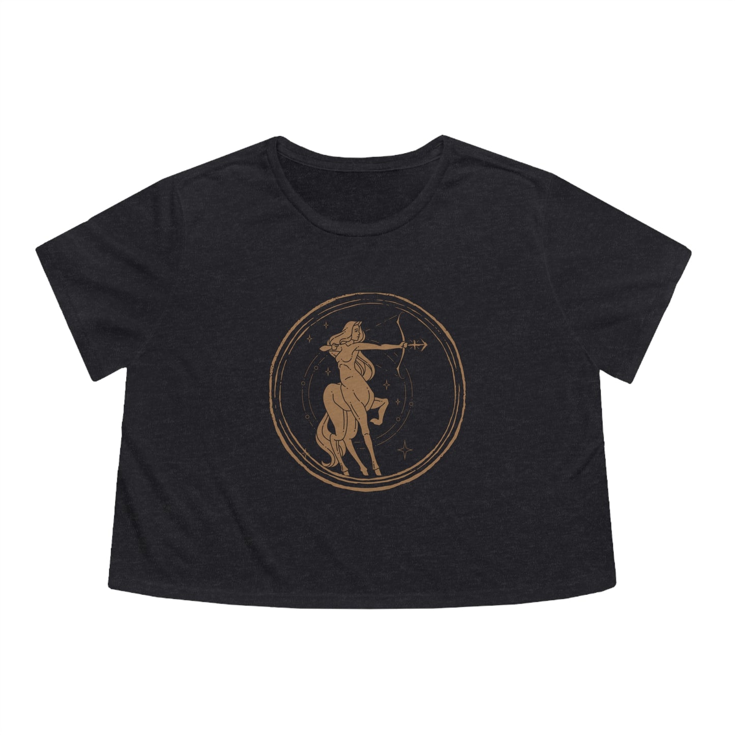 Sagittarius Zodiac Cropped Tee (Dark Grey)