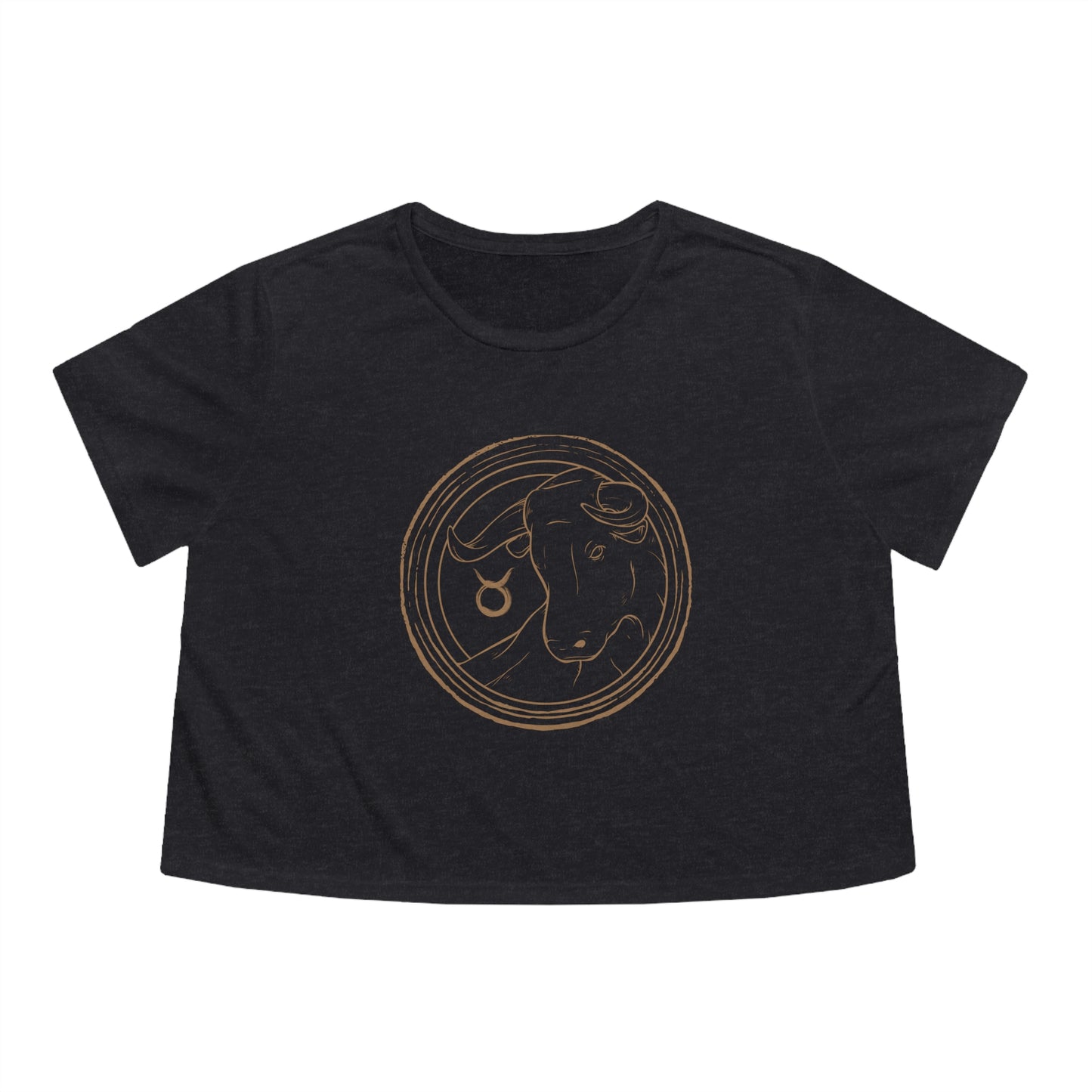 Taurus Zodiac Cropped Tee (Dark Grey)