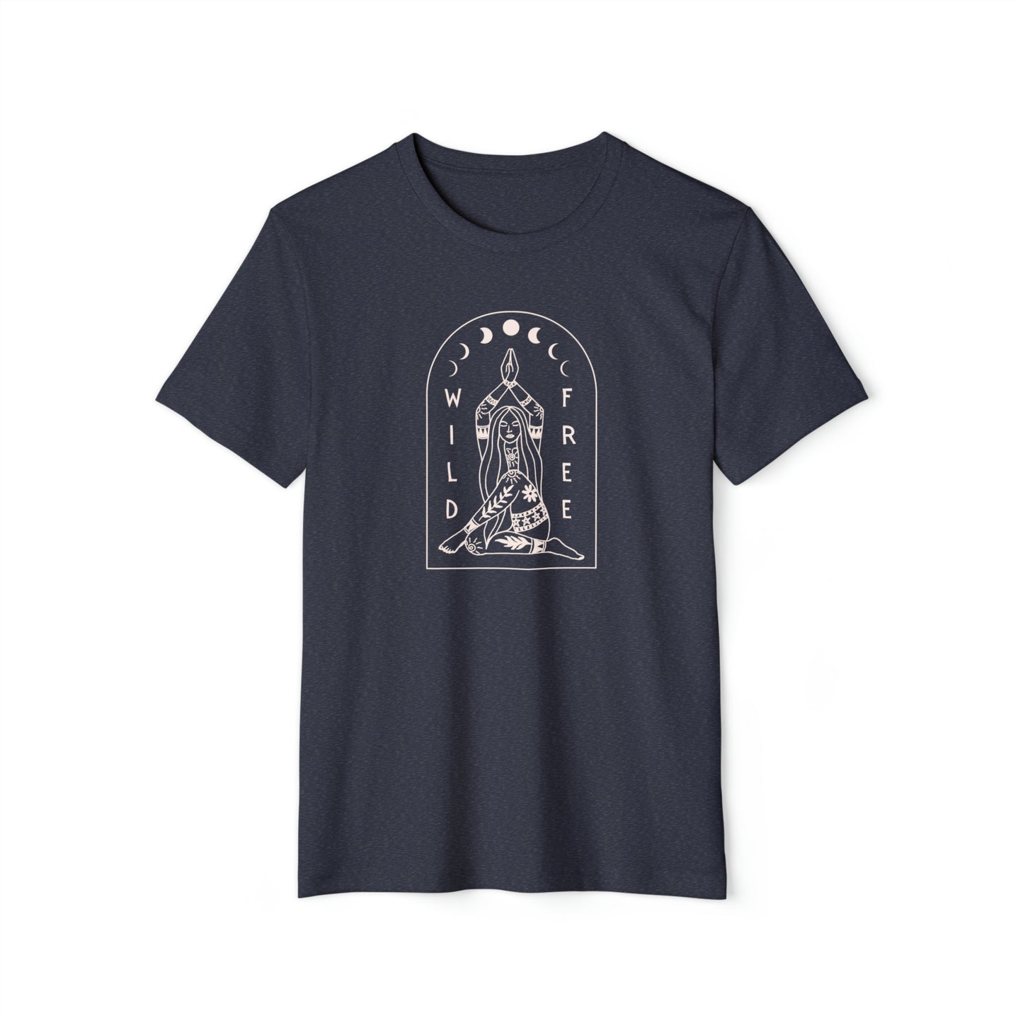 Wild & Free Unisex Recycled Organic T-Shirt (Navy)