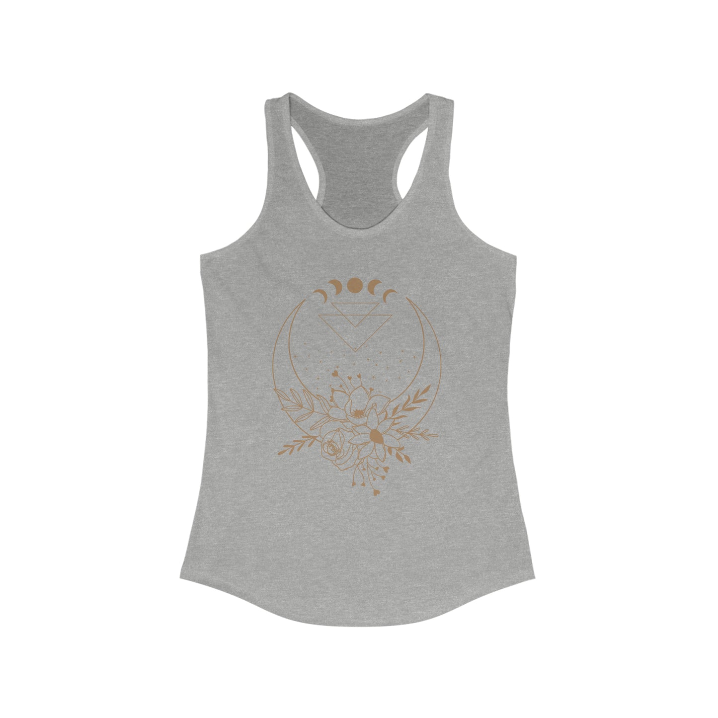 Women's Flower Moon Racerback Tank (Grey)