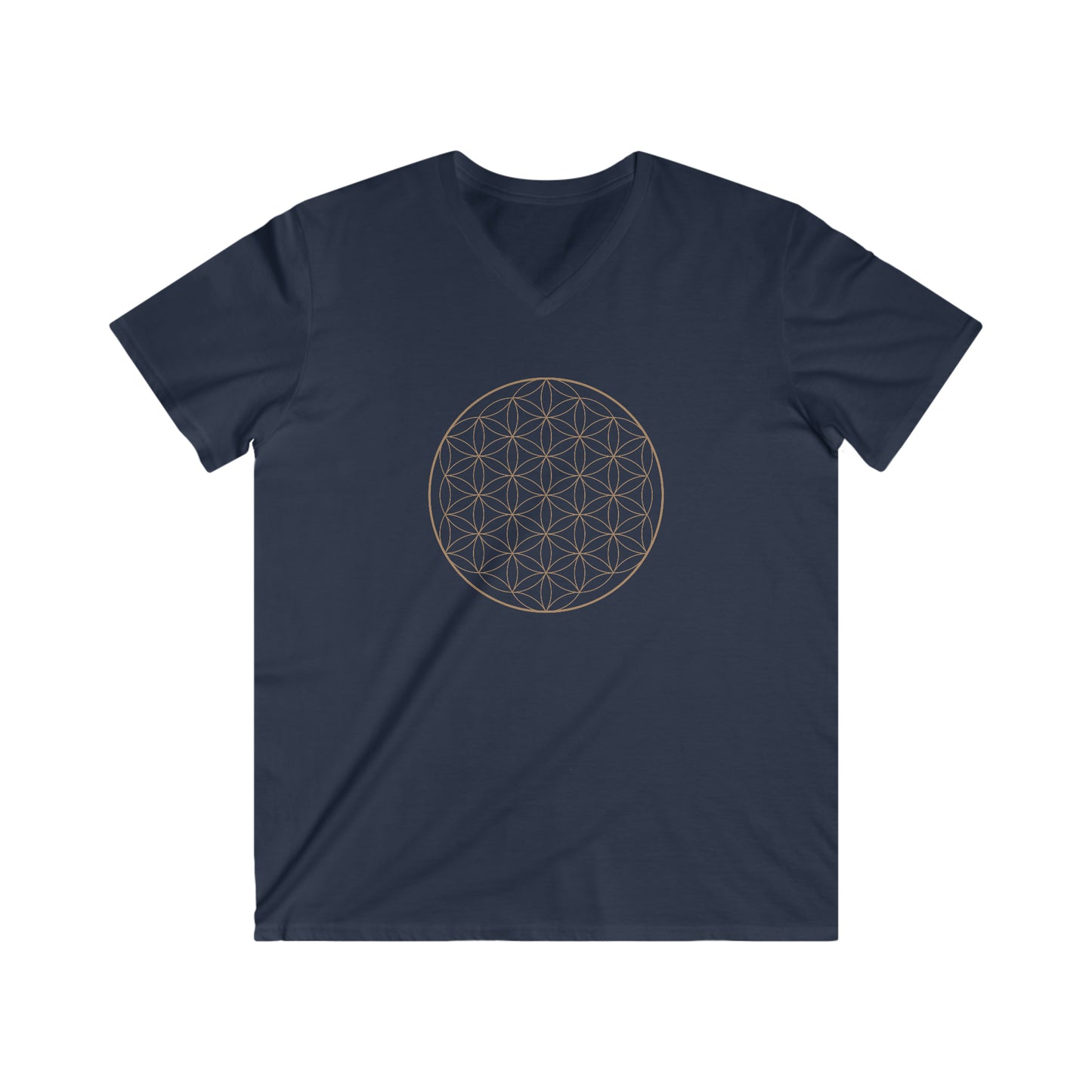 Men's Fitted V-Neck Short Sleeve Flower of Life Tee