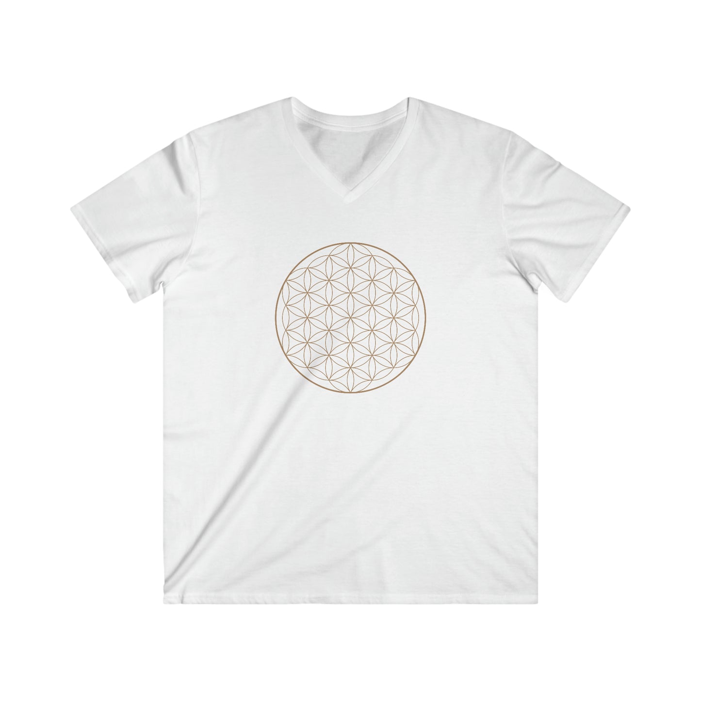 Men's Fitted V-Neck Short Sleeve Flower of Life Tee