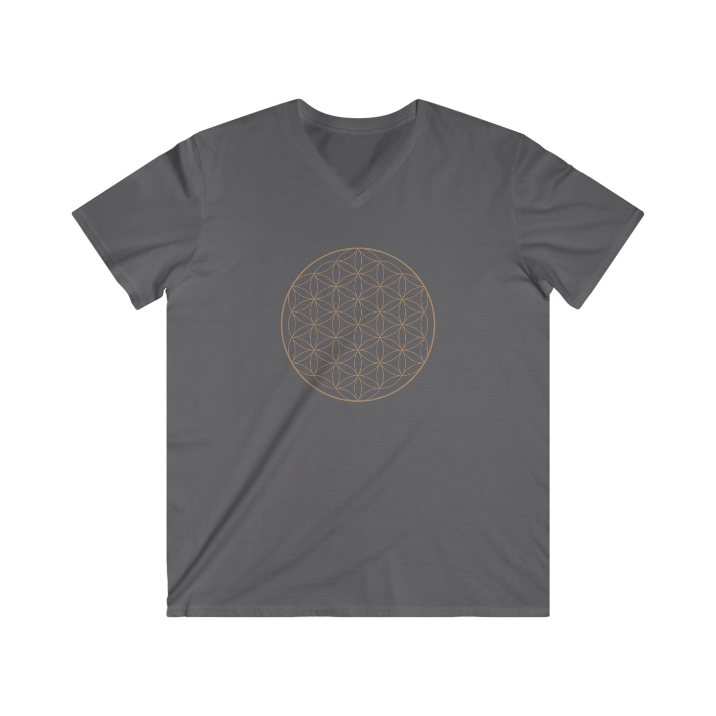Men's Fitted V-Neck Short Sleeve Flower of Life Tee