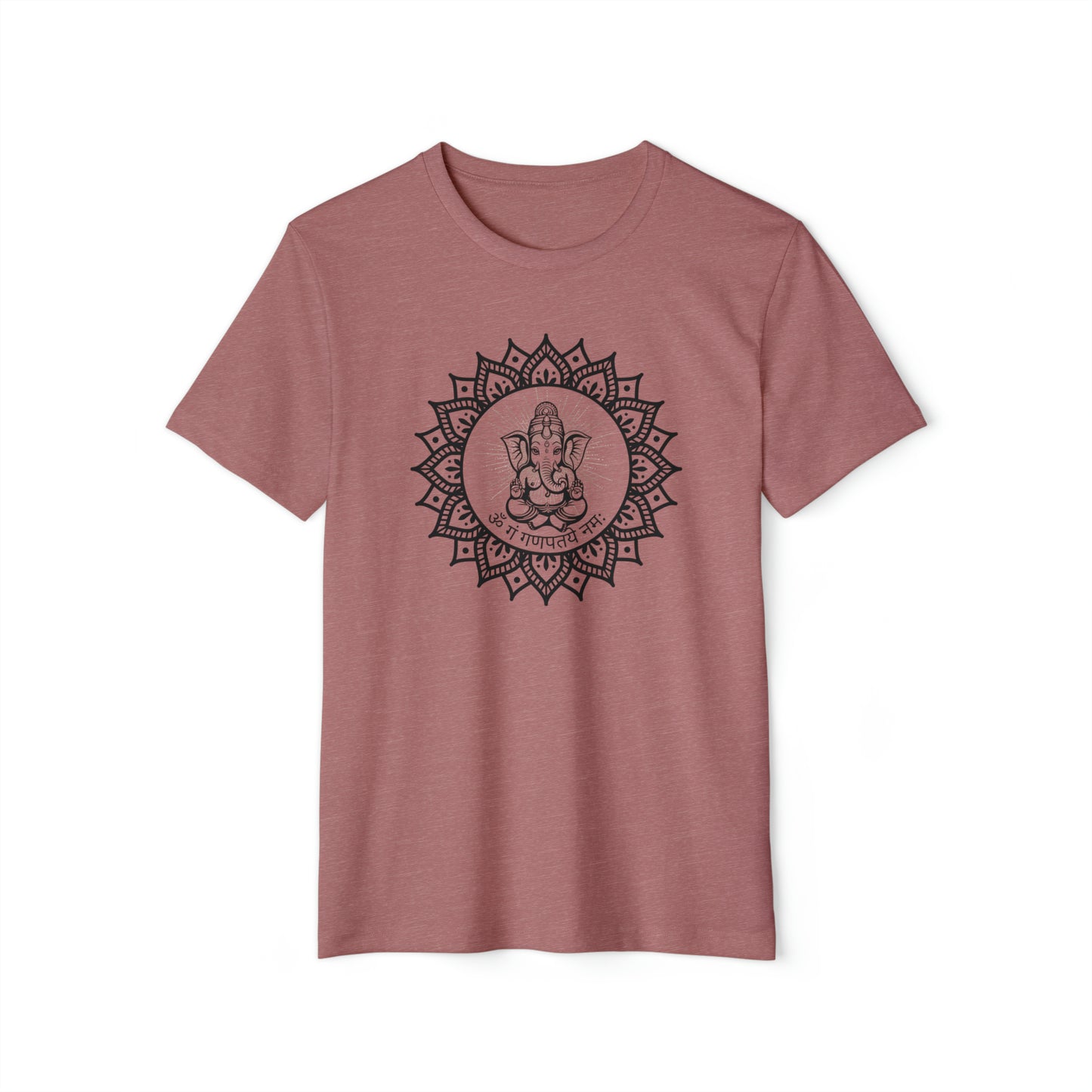 Om Gam Ganapataye Namaha Unisex Recycled Organic T-Shirt (Mauve)