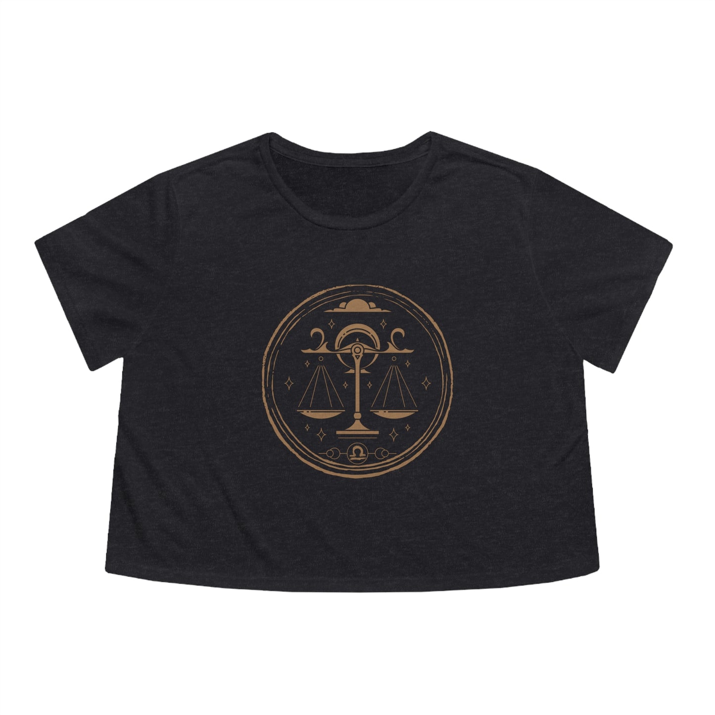 Libra Zodiac Cropped Tee (Dark Grey)