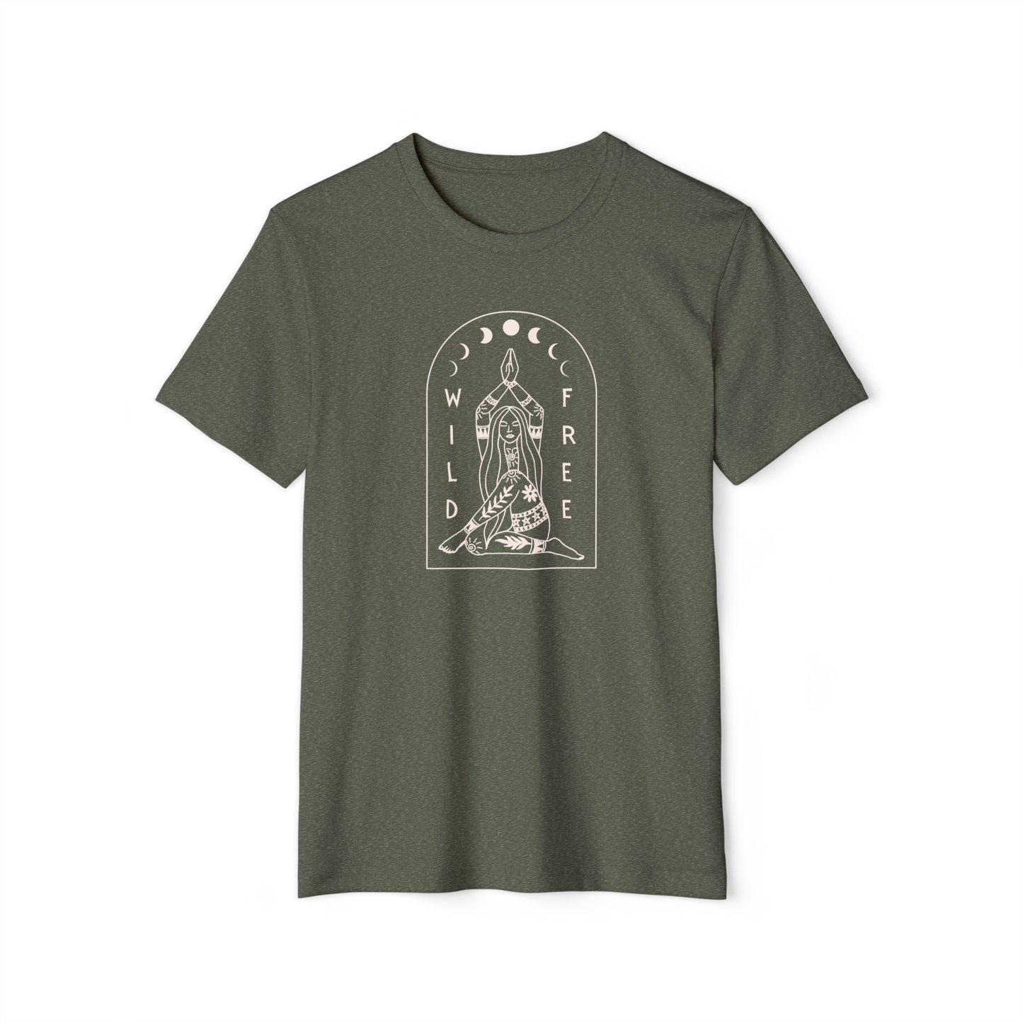 Wild & Free Unisex Recycled Organic T-Shirt (Military Green)