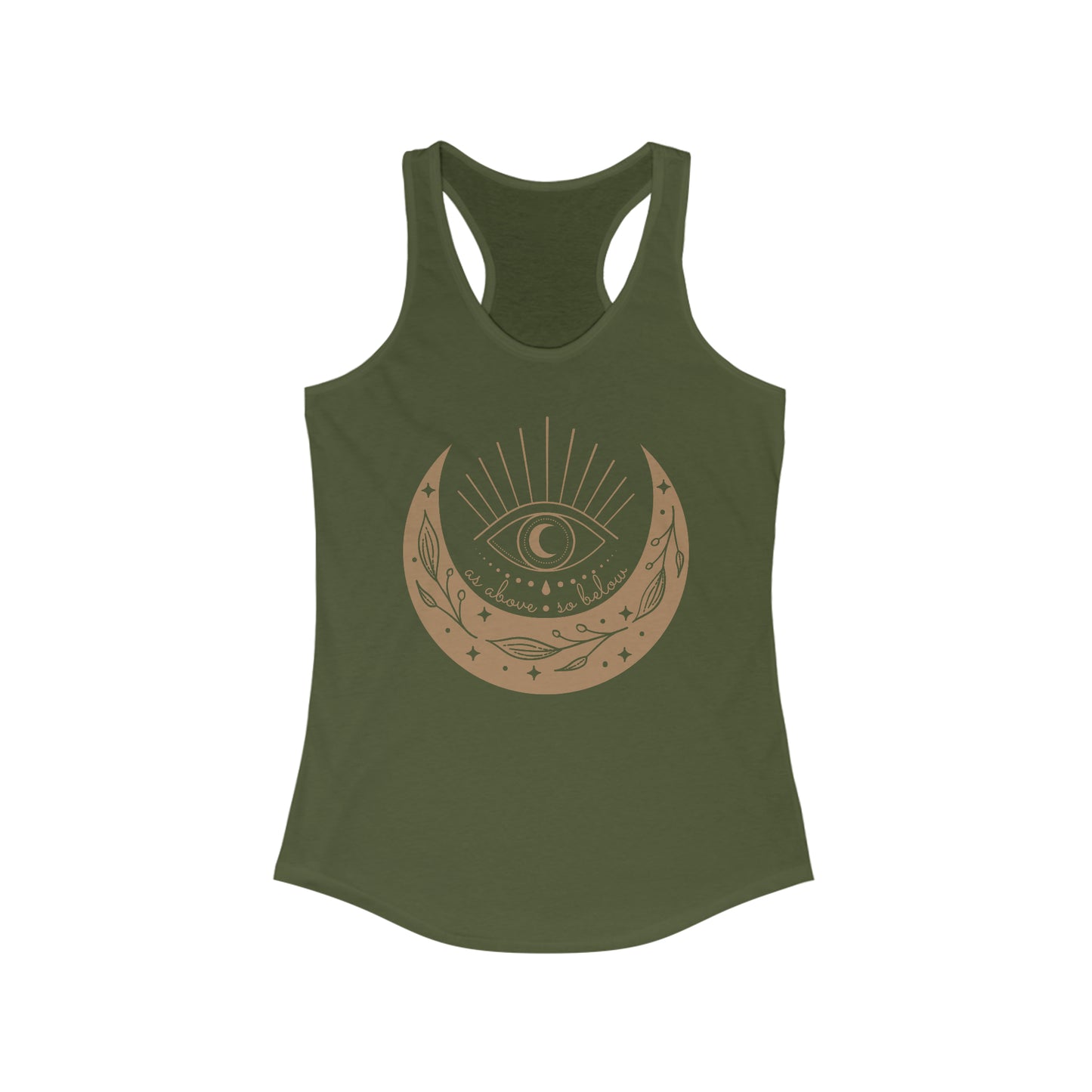 As Above So Below Women's Racerback Tank (Military Green)