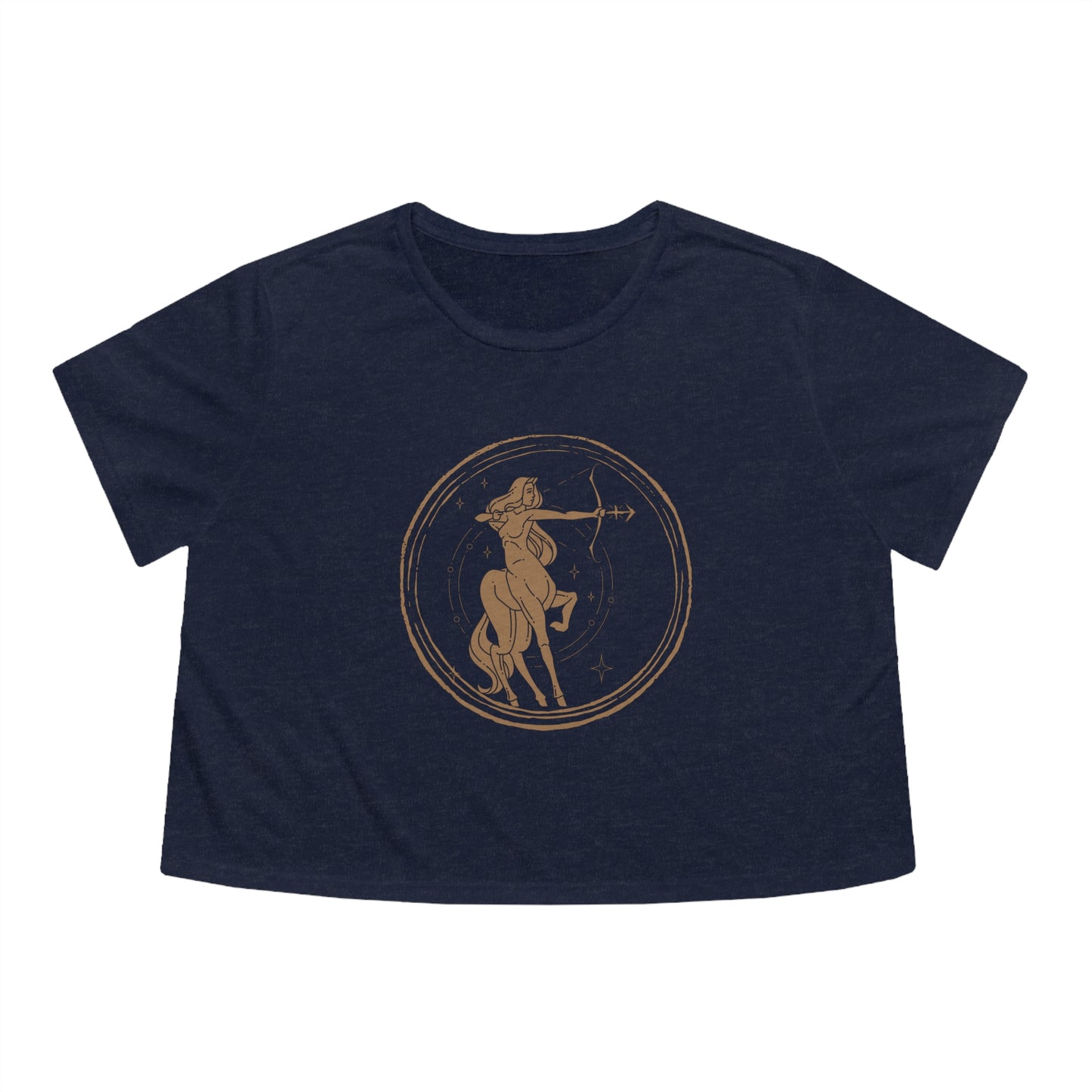 Sagittarius Zodiac Cropped Tee (Navy)