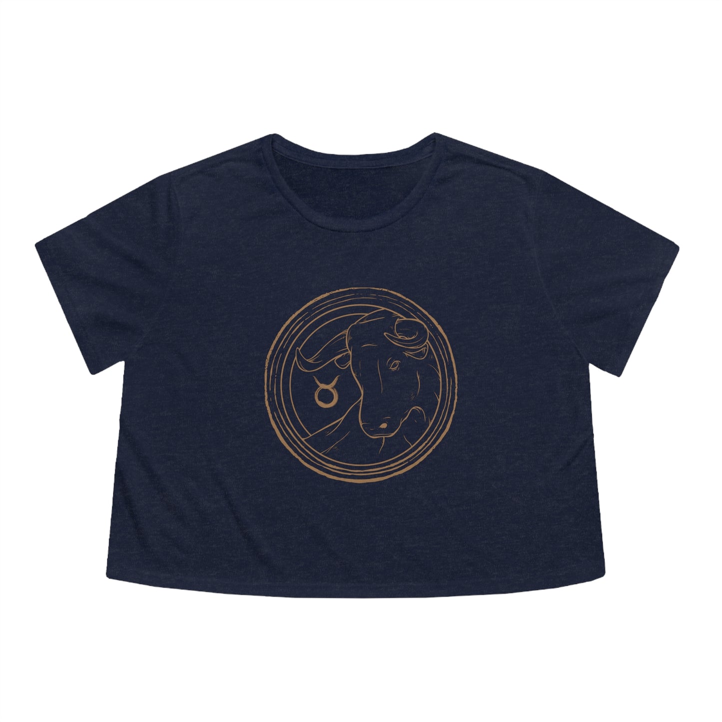 Taurus Zodiac Cropped Tee (Navy)