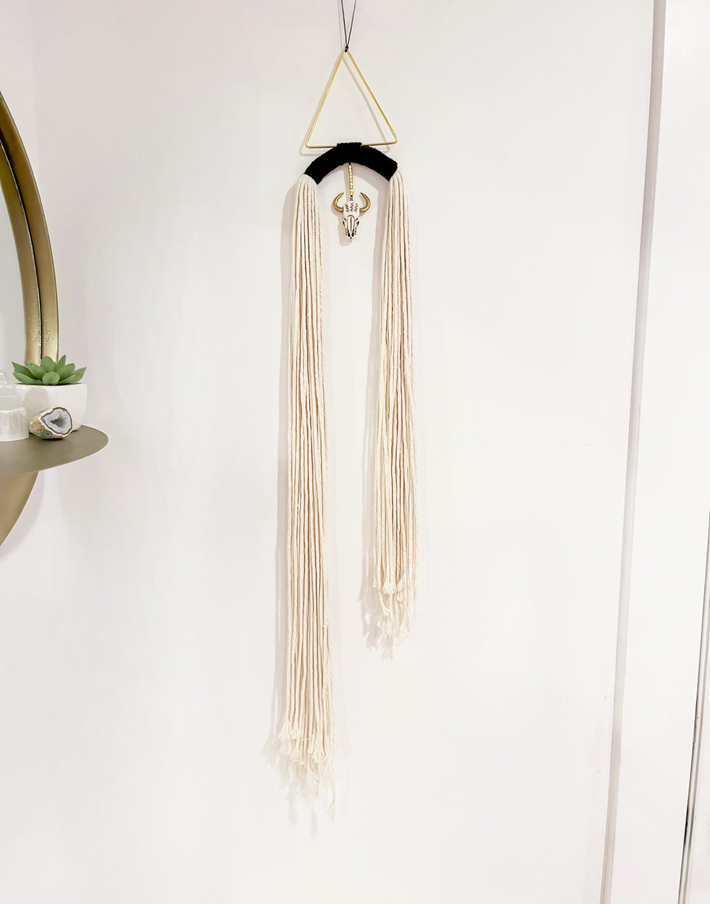 Triangle and Bone Macrame Wall Hanging