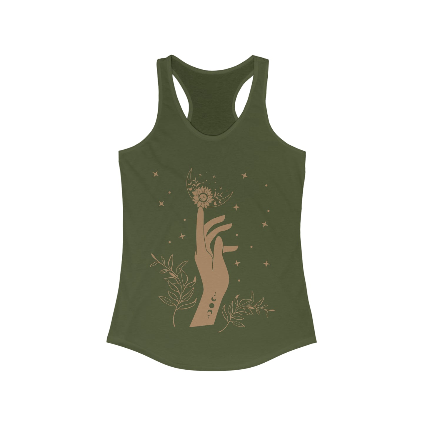 Moon Racerback Tank Top (Military Green)