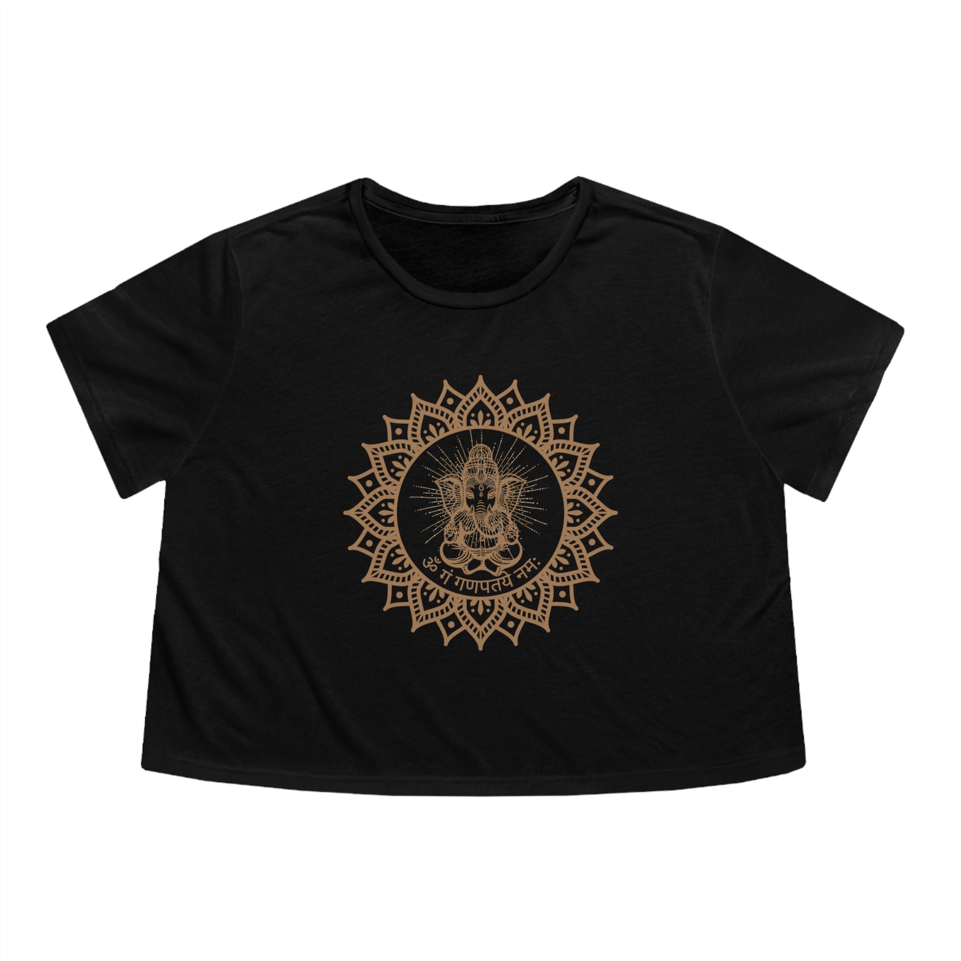 Om Gam Ganapataye Namaha Cropped Tee (Black)