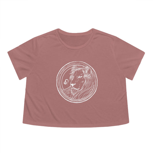 Leo Zodiac Cropped Tee (Mauve)