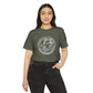 Leo Unisex Recycled Organic T-Shirt on model (Military Green)