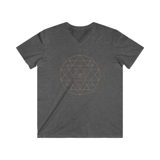 Men's Fitted V-Neck Short Sleeve Sri Yantra Tee