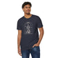 Wild & Free Unisex Recycled Organic T-Shirt on model (Navy)
