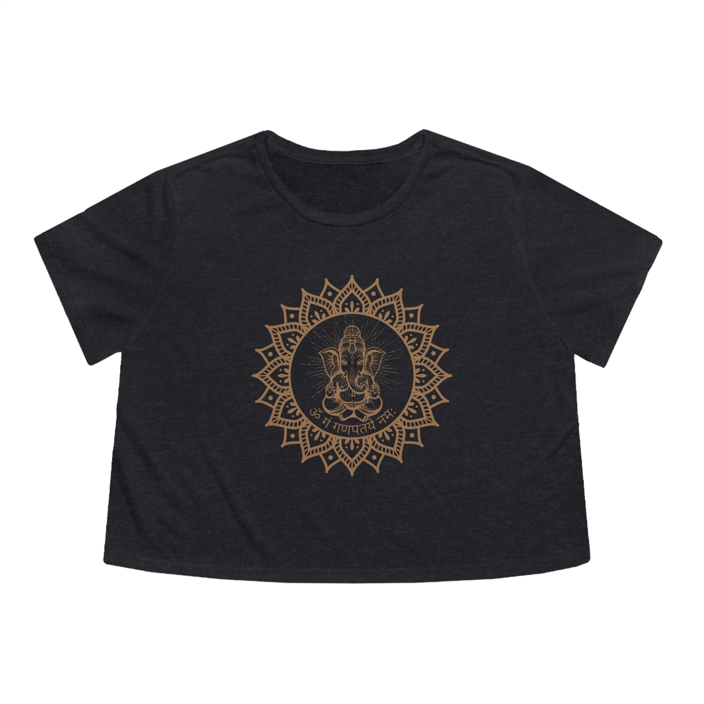 Om Gam Ganapataye Namaha Cropped Tee (Dark Grey)