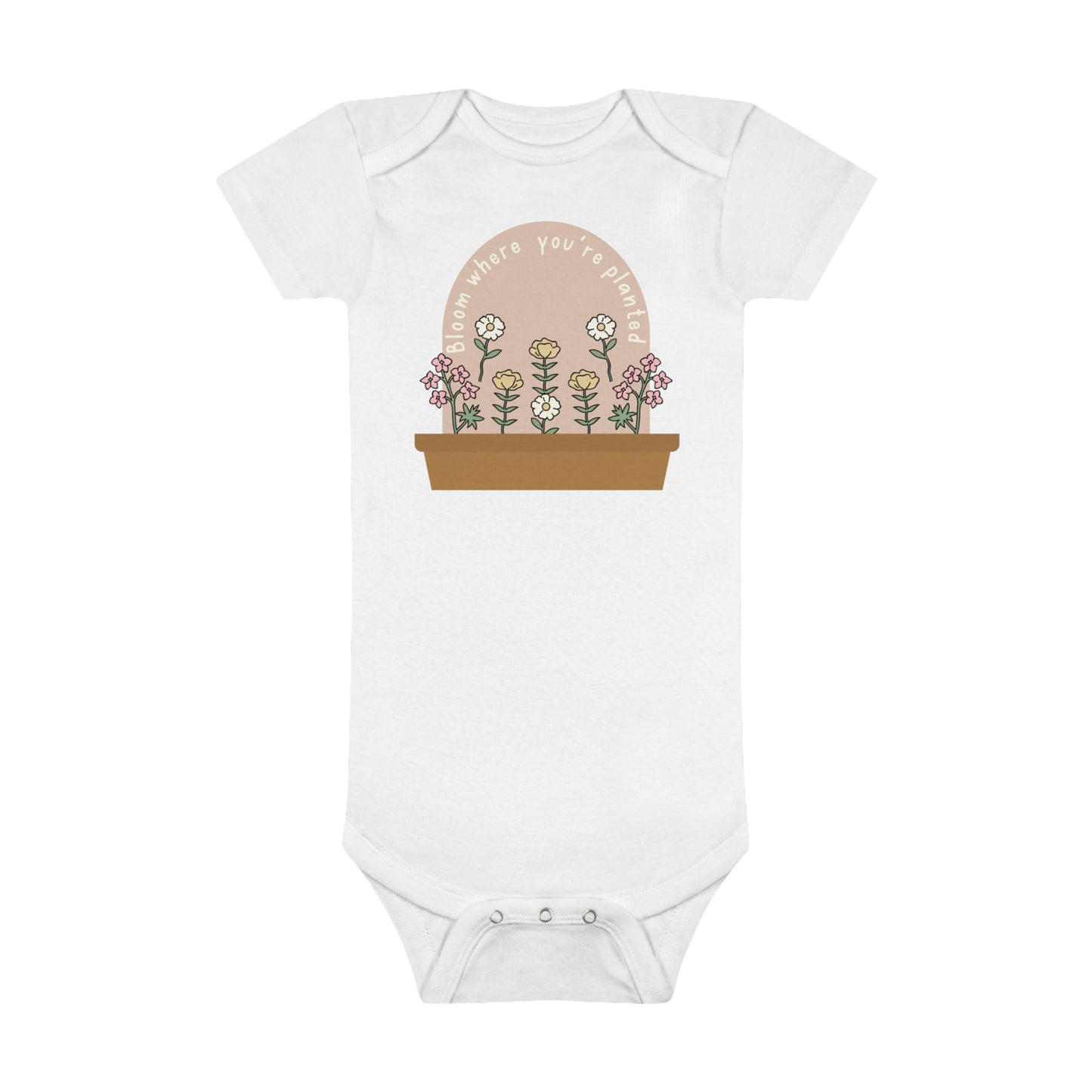 Bloom where you're planted Organic Short Sleeve Onesie