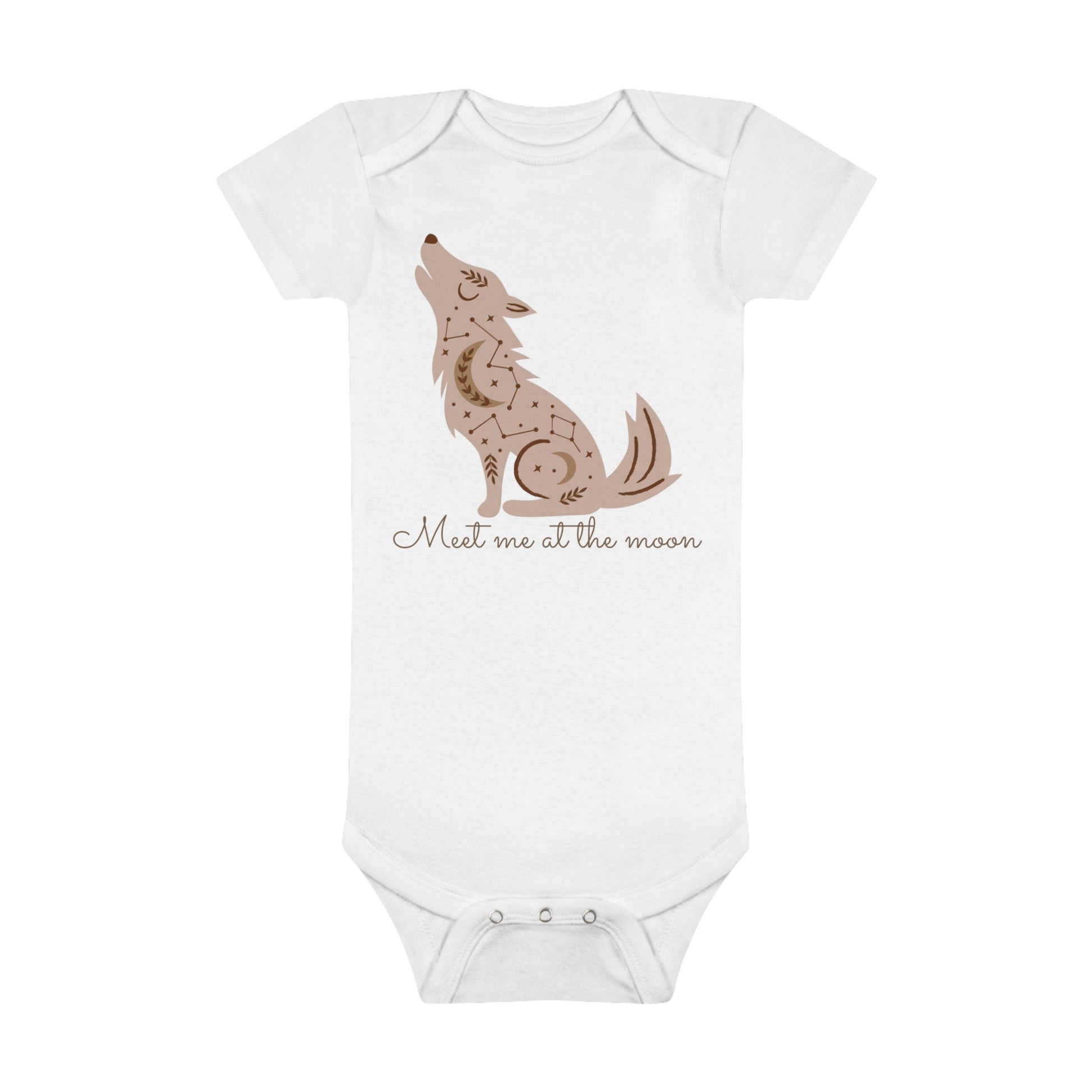 Meet Me at the Moon Organic Baby Onesie (front)