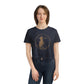 Sagittarius Zodiac Cropped Tee on model (Navy)
