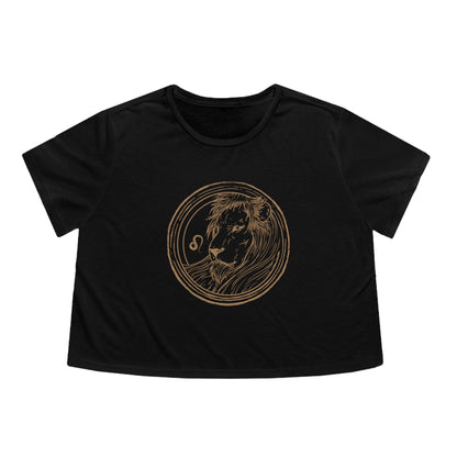 Leo Zodiac Cropped Tee (Black)