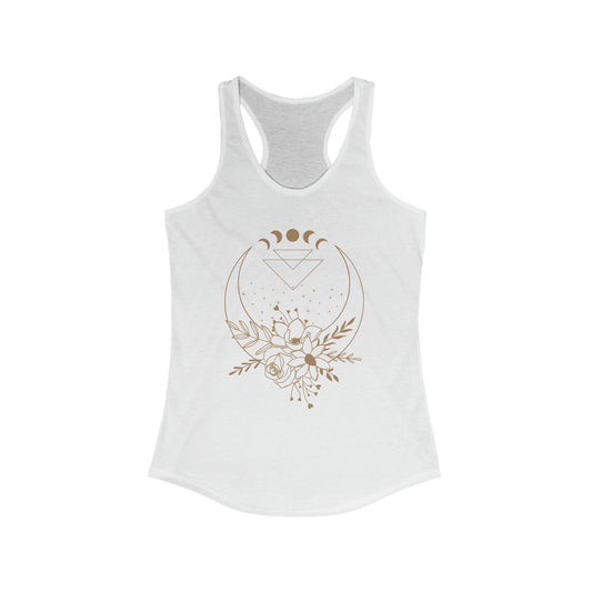 Women's Flower Moon Racerback Tank (White)