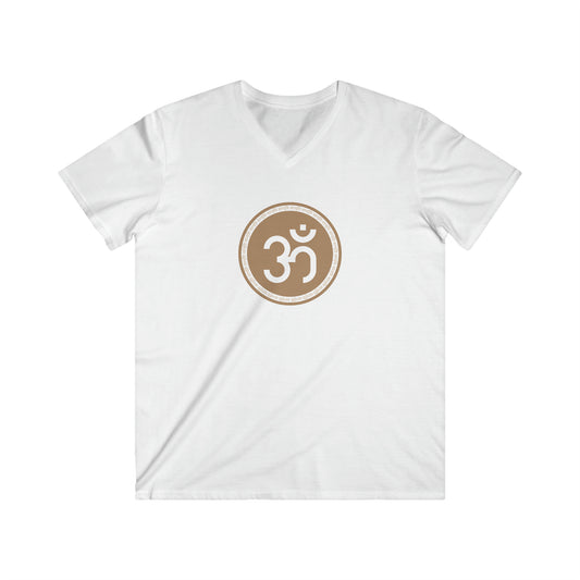 Men's Fitted V-Neck Short Sleeve Om Shanti Tee