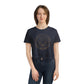 Cancer Zodiac Cropped Tee on model (Navy)