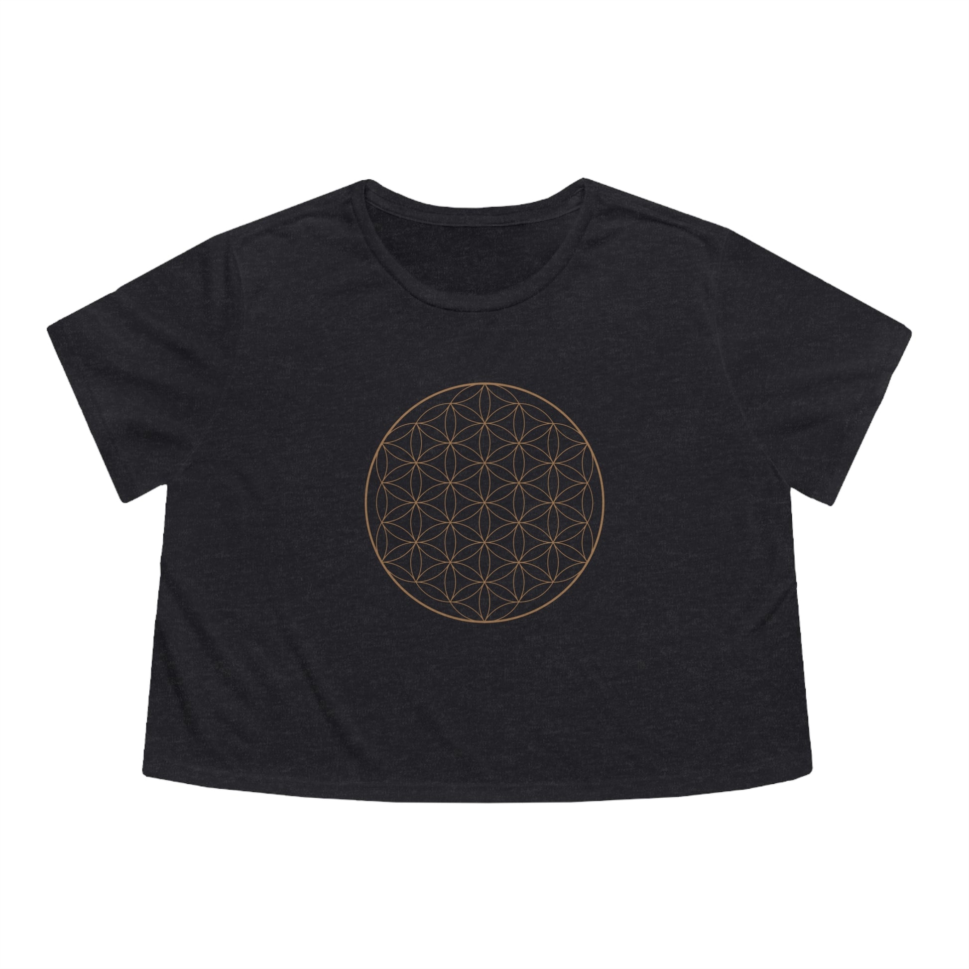 Flower of Life Cropped Tee (Dark Grey)