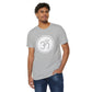 Om Unisex Recycled Organic T-Shirt on model (Athletic Grey)