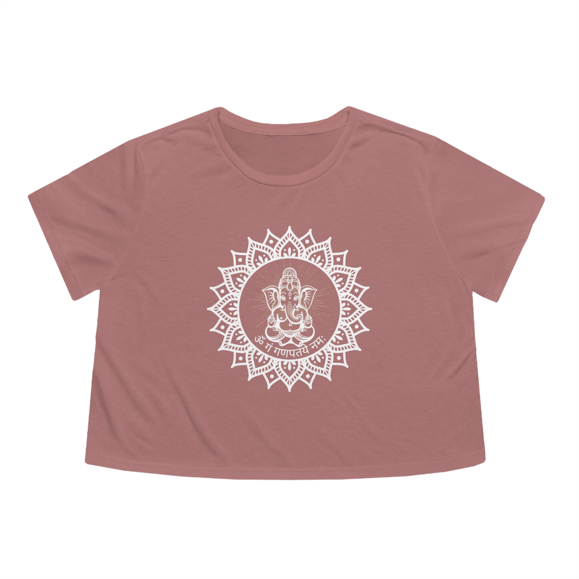 Om Gam Ganapataye Namaha Cropped Tee (Mauve)