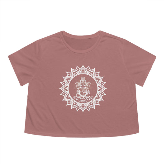 Om Gam Ganapataye Namaha Cropped Tee (Mauve)