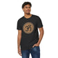 Om Unisex Recycled Organic T-Shirt on model (Dark Grey)
